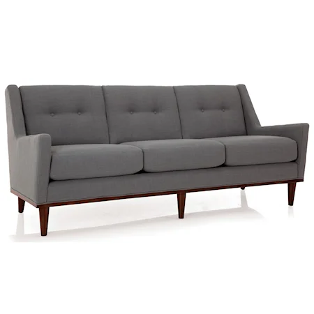 Mid-Century Modern Sofa with Tapered Wooden Legs